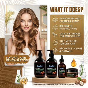 Collection <span class=keywords><strong>de</strong></span> soins capillaires hydratants et lissants à l'huile <span class=keywords><strong>de</strong></span> Batana et à l'huile d'Argan, extrait botanique à la vitamine E, réparation et hydratation pour cheveux gras - Product Image 2