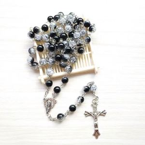 Rosarios de Cuentas de Vidrio de 8mm de Varios Colores al por Mayor, Regalos Religiosos Católicos, Collar con Colgante de Cruz - Product Image 5