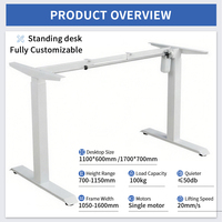 Cadre de bureau électrique réglable en hauteur à moteur unique en métal moderne UT7 avec USB pour bureau à domicile et étude
