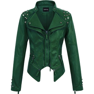 Veste de motard asymétrique cloutée en similicuir PU pour <span class=keywords><strong>femme</strong></span> Sehe Fashion - Product Image 4