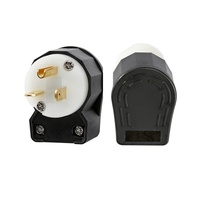 Conector de Repuesto para Cable de Enchufe Macho de 2 Polos y 3 Hilos, NEMA 5-20P, 20 Amperios, 120-125 Voltios, con Cuchilla Recta de 90 Grados en Ángulo Recto