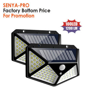 SENYA-PRO IP65 Solarlampen voor tuin, patio, erf, buiten, 100 LED, 3 verlichtingsmodi, bewegingsmelder, wandlampen - Product Image 2