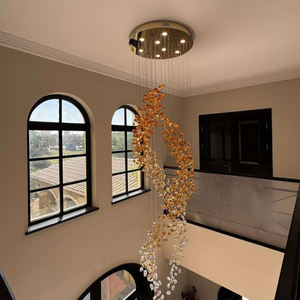 <span class=keywords><strong>Lustre</strong></span> long de décoration en spirale à double hélice de designer pour le salon <span class=keywords><strong>Lustre</strong></span> d'escalier d'hôtel à haut plafond - Product Image 3