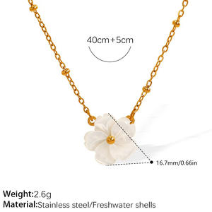 Collar Personalizado de Acero Inoxidable Elegante Floral Rosa Margarita Tulipán 18K Chapado en Oro Antialérgico Collar Botánico Impermeable - Product Image 6