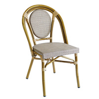 Vente en gros de chaises de jardin empilables en aluminium, bambou, rotin français, osier, pour café, terrasse, restaurant