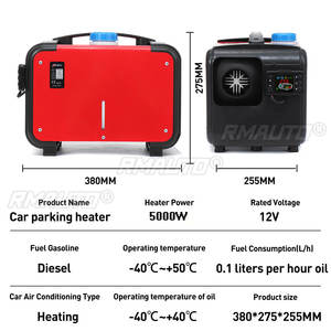 Calentador de Estacionamiento para Automóviles Diésel de 12V, Todo en Uno, 5KW-8KW Ajustable para Camiones, Autocaravanas, Barcos, Autobuses + Interruptor con Pantalla LCD + Control Remoto - Product Image 2