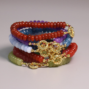 Pulsera Delicada con Piedras Naturales <span class=keywords><strong>de</strong></span> 5x8mm, Estilo Boho, con Cuentas Rondelle, Cristal Curativo, Joyería Apilable con Cierre Marinero, Regalo - Product Image 6