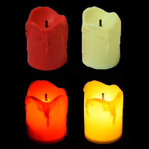 IShine 2'' Flameless Eco-Friendly LED Pillar <strong>Candle</strong> <strong>1</strong> LED Wax Drip Light-Up Battery Operated Home Decoration Christmas New Year - Product Image 2