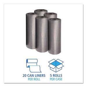 Bolsas de Basura Grises Extra Resistentes Boardwalk 3858SEH, 38x58, 60 Galones, 1.1 Mil, 4 Rollos de 25 Unidades - Product Image 2