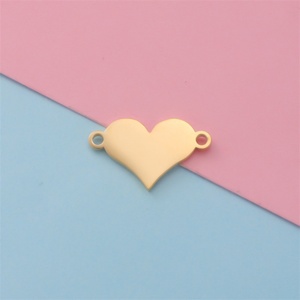จี้รูปหัวใจคู่แบบสั่งทำคุณภาพสูง วัสดุสแตนเลส สำหรับสร้อยคอ - Product Image 4