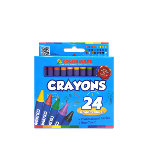 Professional 24-Color Non-Toxic Round Wax Crayons Washable Plastic Bath Crayon Set Art Supplies for Children - Product Image 1