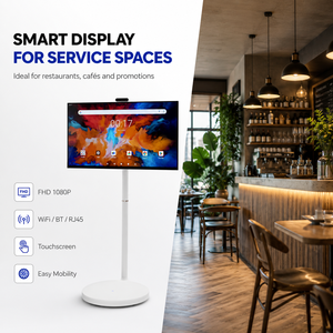 Écran intelligent LED blanc mobile de 27 pouces, fréquence de rafraîchissement de 120 Hz, fonction de diffusion, Wi-Fi, pour la promotion commerciale, les hôtels - Product Image 1