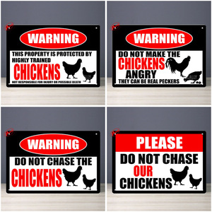 Poster in metallo segno di latta Vintage decorazione murale Custom metallo segno di pollo FRAM uova fresche casa piastra metallica animale segnale di avvertimento - Product Image 3