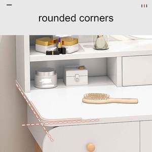 <span class=keywords><strong>3</strong></span> Modes d'éclairage Miroir blanc Bureau <span class=keywords><strong>de</strong></span> maquillage Coiffeuse Bureau <span class=keywords><strong>de</strong></span> maquillage avec <span class=keywords><strong>tiroirs</strong></span> - Product Image 4