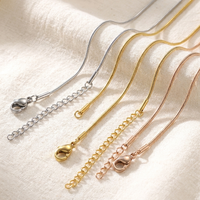 Collier ras du cou en acier inoxydable sur mesure, chaîne serpent ronde, perles à sertir, anneaux sans soudure, composants de bijoux DIY, OEM ODM