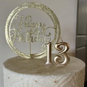 Lot de 10 bougies d'anniversaire dorées numérotées de 0 à 9, bougies numérotées dorées pour l'anniversaire du numéro un, pour fêtes et baby showers - Product Image 5