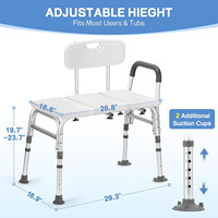 Chaise de douche Simplywalk 150 kg en alliage d'aluminium avec accoudoirs et pieds antidérapants pour salle de bain et baignoire, idéale pour personnes âgées, certifiée MDR CE, partenaire de longue date