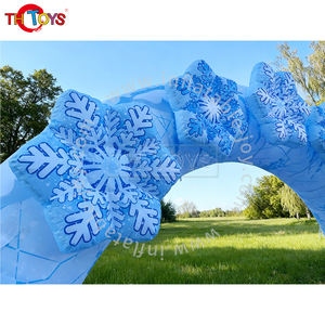 Arche de Noël gonflable avec motif pingouin et Père Noël, taille 5,6x4,9x4mH, matériau PVC de qualité commerciale - Product Image 4