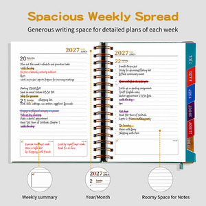 Agenda 2027 en cuir à spirale, planificateur professionnel exécutif avec blocage horaire par heures, outil <span class=keywords><strong>de</strong></span> <span class=keywords><strong>gestion</strong></span> <span class=keywords><strong>de</strong></span> projets, cadeau pour les dirigeants - Product Image 4