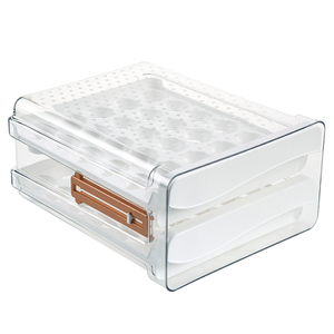 New Egg Storage Box Plastic Kitchen Tools Household Transparent Drawer Type Case Stackable Scale Time Fresh Storage Containers