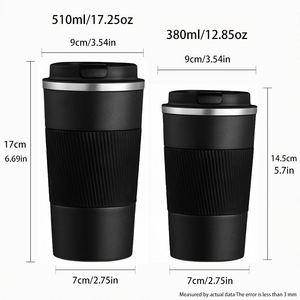 Stainless Steel Vacuum Tumbler 500ml Spill Proof Thermal Insulated <b>Coffee</b> Mug for Travel with Silicone Sleeve - Product Image 4