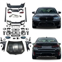 Upgrade Body Kit Konversi ke Gaya BMW G30 G38 M5 2021 untuk BMW Seri 5 F10 F18 2011-2017 Kap Mesin Fender Lampu Bumper Side Skirt