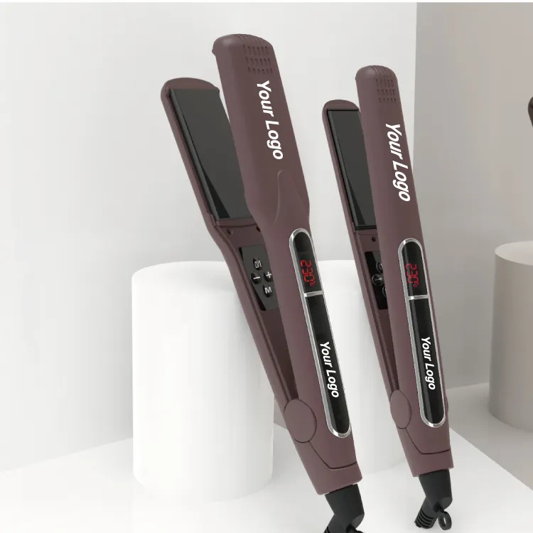 China Wholesale Coffee Professional Styling Tools Digital Tube Display Flat Plate Hair Straightener