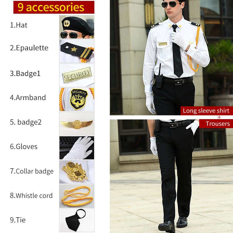 Camisa de manga larga Traje + gorro + charreteras 1 + 1 + 8