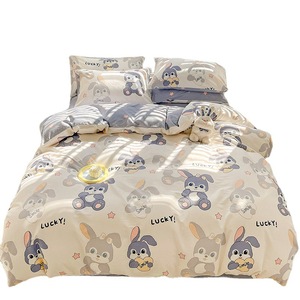 ปลอกผ้านวมสำหรับห้องนอนเด็กลายสัตว์การ์ตูนผ้าคอตตอนแท้นุ่ม3ชิ้น - Product Image 2