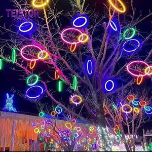 Guirlande lumineuse à motif de bague de Noël pour la décoration suspendue d'arbres, paysages extérieurs, parcs, jardins et présentoirs commerciaux - Product Image 5