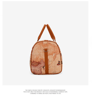 Bolsa de Viaje SHIMO, Estilo Vintage con Estampado de Mapa Mundial, Bolso de Fin de Semana, Cuero de Lujo, Gran Capacidad, para Hombre y Mujer