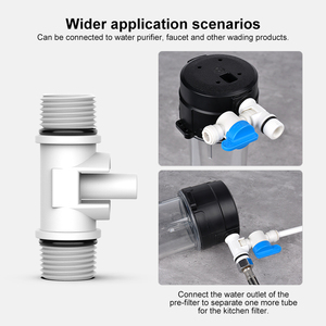 <span class=keywords><strong>Raccordo</strong></span> a T per Ingresso Acqua OEM 1/2" NPT, Componenti per Sistema RO <span class=keywords><strong>3</strong></span>/<span class=keywords><strong>8</strong></span>" OD, Materiale POM, Giunto a Innesto Diretto, Produzione Diretta - Product Image 2