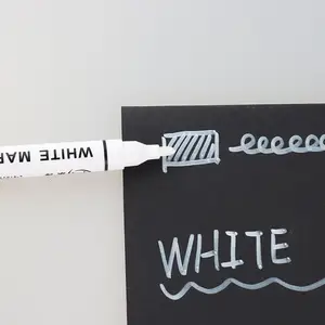 Maxwri — marqueur Permanent de bonne qualité, stylo marqueur, Permanent, à base d'huile, Waterproof, couleur encre blanche, pour la papeterie scolaire et le bureau,