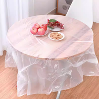 Nappe en plastique jetable transparente, imperméable et résistante à l'huile, style drap plat pour tables rondes/rectangulaires