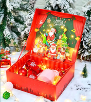 Boîte cadeau de Noël 3D personnalisée, boîte en papier à rabat magnétique de luxe avec illustrations festives pour l'emballage de cadeaux de vacances