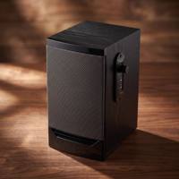Mini Altavoz 2.0 con Carcasa de Madera, Alimentación USB, Ahorro de Espacio, Conexión por Cable para Audio en el Hogar Moderno