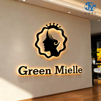 Enseigne lumineuse personnalisée pour salon de beauté, signalétique rétroéclairée LED, logo 3D lumineux mural personnalisé, enseigne métallique pour entreprise, décoration de magasin