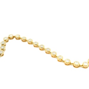 Custom 18K Yellow White Rose Gold Round Brilliant Diamond <b>Bracelet</b> Bezel Setting Jewelry - Product Image 3