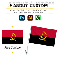 Nouveau produit 2026 : Drapeau de voiture personnalisé à sublimation, mini-drapeau de pays en polyester à clipser sur fenêtre pour matchs de football et élections