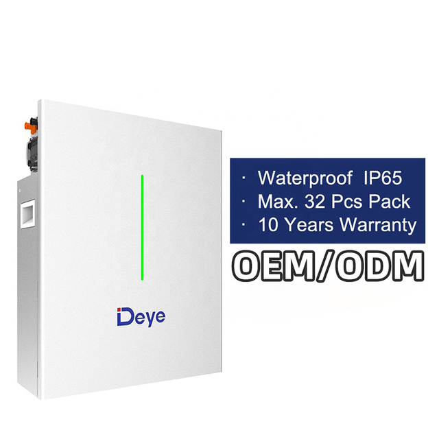 Eco-Friendly Deye RW-F10.2 Wall-Mounted Energy Storage Battery 51.2v 200ah Lifepo4 10kwh Lithium Battery