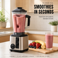 Mixeur Commercial Électrique 8-en-1 Robuste 800W, Hachoir, Broyeur à Glace pour Smoothies et Glace Pilée