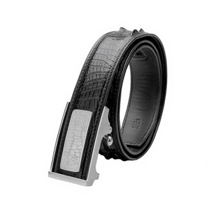Cinturón de Cuero Vacuno Genuino de Primera Calidad con Hebilla de Acero Inoxidable y Cierre Automático – Cinturón Formal y Casual para Hombre - Product Image 2