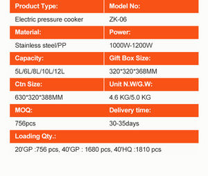 <span class=keywords><strong>Autocuiseur</strong></span> électrique en aluminium de grande capacité 5L/6L avec revêtement antiadhésif Cuiseur à riz haute pression <span class=keywords><strong>pour</strong></span> cuisine Hôtel Utilisation - Product Image 4