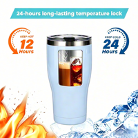 Tasse à café isotherme personnalisée en acier inoxydable 20oz 30oz avec couvercle à paille, isolation thermique 6-12 heures, compatible porte-gobelet voiture