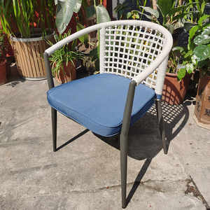 Ensemble de chaises de patio modernes en aluminium meubles de jardin en <span class=keywords><strong>osier</strong></span> et rotin empilables avec matériau métallique - Product Image 4