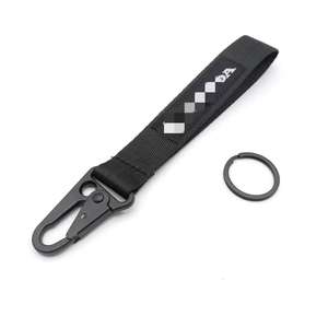 Llavero al por mayor con logo de coche negro bordado, correa de muñeca con bordado computarizado de pico de águila que evita la pérdida de llaves para coches - Product Image 2