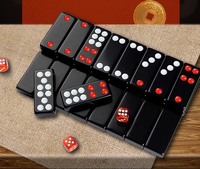 Black Domino 32 pièces jeu de puces traditionnel chinois Pai Gow Domino jeu jouer dans les carreaux de mélamine de fête de famille