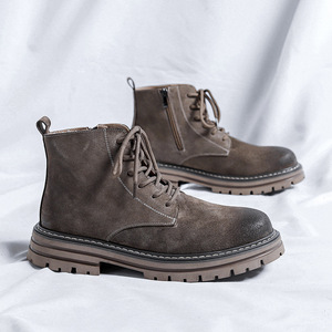 2026 New Design Genuine <b>Leather</b> Ankle Custom Logo Casual <b>Work</b> Outdoor Hiking Shoes Lace-Up Platform Breathable Autumn Winter - Product Image 2