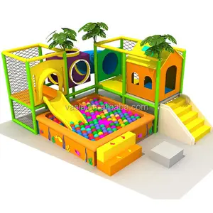 Parque temático para niños Vasia Indoor, toboganes, bola suave, equipo de árbol tropical