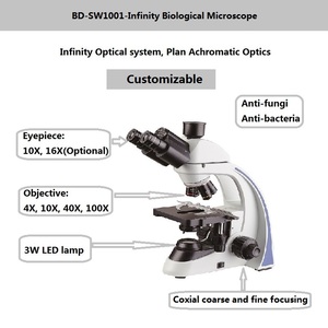 กล้องจุลทรรศน์ชีวภาพแบบออปติคอล BD-SW1001-Infinity กำลังขยาย 40X-1600X สำหรับการวิจัยและห้องปฏิบัติการทางการแพทย์ - Product Image 4